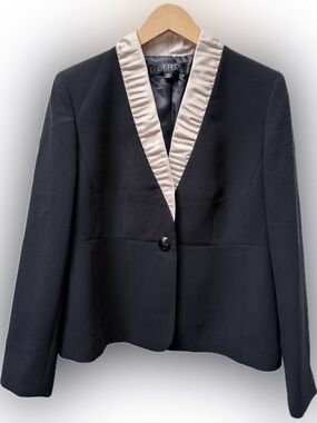KASPER black champagne collar vintage blazer